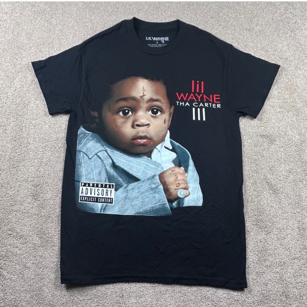 Lil Wayne Tha Carter III Graphic T-Shirt Mens Small Black Hip Hop Rap Tee 1381